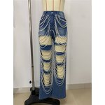 Ripped Jeans Manufacturer - OEM/ODM Custom Diamonds Chain Stretch Distressed