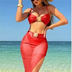 Three Piece Bikini Manufacturer - OEM/ODM Custom 2025 Sexy with Mesh Dress