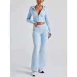 Knitted Set Manufacturer - OEM/ODM Custom Slim Short Hooded Cardigan Trousers