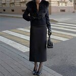 Furry Jacket Manufacturer - OEM/ODM Custom Patchwork Knit V-Neck Winter