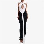 Ruched Dress Manufacturer - OEM/ODM Custom Patchwork Ribbon Backless Halter