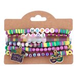 Mardi Gras Bracelet Manufacturer - OEM/ODM Custom Glitter Mask Charm Stretch