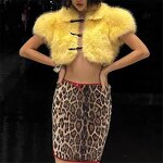 Faux Fur Jacket Manufacturer - OEM/ODM Custom Fluffy Crop Top Turn Down Collar