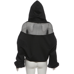 Hoodie Manufacturer - OEM/ODM Custom Sexy Rhinestone Mesh Back Crop