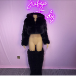 Furry Coat Manufacturer - OEM/ODM Custom Plus Size Cropped Faux Fur Hooded