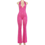 Jumpsuit Manufacturer - OEM/ODM Custom Leopard Print Halter Low-Neck Backless