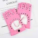 Fingerless Gloves Manufacturer - OEM/ODM Custom Punk Rivet Short PU Leather