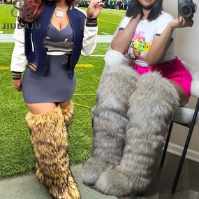 Faux Fur Boots Manufacturer - OEM/ODM Custom Luxury Mink Thigh Highs Warm