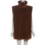 Faux Fur Vest Manufacturer - OEM/ODM Custom Elegant Solid Fluffy High Neck