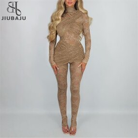 Jumpsuit Manufacturer - OEM/ODM Custom Backless Jacquard Patchwork Cross