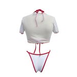 Bikini Set Manufacturer - OEM/ODM Custom Cherry Printed Short Sleeve Three-piece