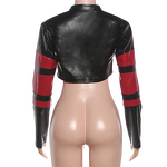 PU Crop Jacket Manufacturer - OEM/ODM Custom Patchwork Trend Zip Button