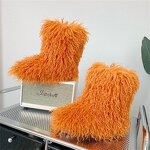 Furry Boots Manufacturer - OEM/ODM Custom Women Fluffy Warm Faux Wool Snow