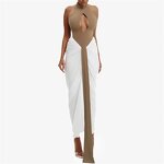 Ruched Dress Manufacturer - OEM/ODM Custom Patchwork Ribbon Backless Halter