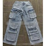 Cargo Jeans Manufacturer - OEM/ODM Custom High Waist Full Rhinestones Baggy