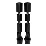 PU Leather Boots Manufacturer - OEM/ODM Custom Black Cut Out Belt Strap Heels