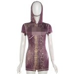 Playsuit Manufacturer - OEM/ODM Custom Hooded Zip Snake Print Streetwear