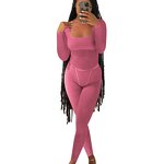 Sporty Set Manufacturer - OEM/ODM Custom Logo Square Neck Ribbed Top Legging