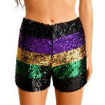Sequin Shorts Manufacturer - OEM/ODM Custom Sexy Mardi Gras Sparkling Low