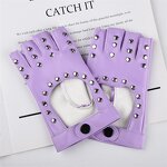 Fingerless Gloves Manufacturer - OEM/ODM Custom Punk Rivet Short PU Leather
