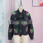 Bomber Jacket Manufacturer - OEM/ODM Custom Women Mardi Gras Sequin Punk