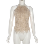 Halter Tank Top Manufacturer - OEM/ODM Custom Sexy Furry Sleeveless Backless