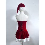 Christmas Dress Set Manufacturer - OEM/ODM Custom Red Fluffy Velvet with Hat