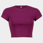 Crop Top Manufacturer - OEM/ODM Custom Logo Short Sleeve O Neck Plain
