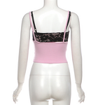 Lace Camisole Manufacturer - OEM/ODM Custom Patchwork Lace Hollow Low-Neck