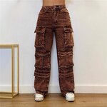 Cargo Jeans Manufacturer - OEM/ODM Custom High Waist Full Rhinestones Baggy