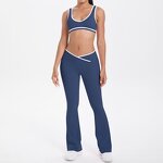 Sportswear Set Manufacturer - OEM/ODM Custom Logo Crop Bra Top Flare Pant