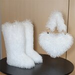 Furry Boots Set Manufacturer - OEM/ODM Custom Winter Heart Shape Shoulder Bag