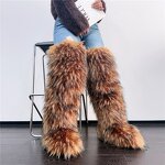Faux Fur Boots Manufacturer - OEM/ODM Custom Luxury Mink Thigh Highs Warm