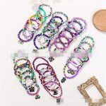 Mardi Gras Bracelet Manufacturer - OEM/ODM Custom Glitter Mask Charm Stretch