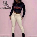 Fitness Set Manufacturer - OEM/ODM Custom Letter Printed 2 Piece Crop Top