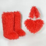 Furry Boots Set Manufacturer - OEM/ODM Custom Winter Heart Shape Shoulder Bag