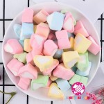 棉花糖生产厂家-批发袋装迷你心形彩虹