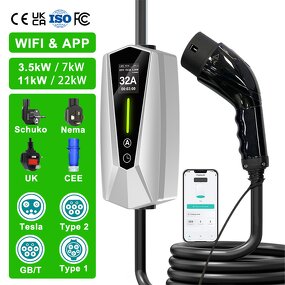 Portable EV Charger Manufacturer - OEM/ODM Custom 3.5kw Gbt Type 2 Mobile