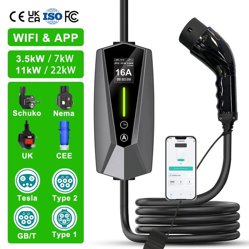 EV Charger Manufacturer - OEM/ODM Custom 3.5-7kw Type2 Ip67 Level 2