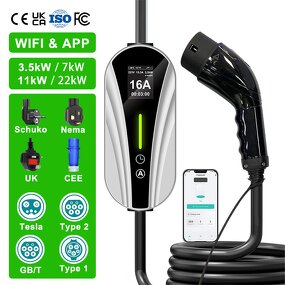 Portable EV Charger Manufacturer - OEM/ODM Custom 3.5-20kw Type 2 Mobile
