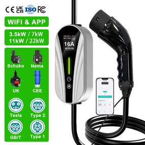 Portable EV Charger Manufacturer - OEM/ODM Custom 7-11kw Cee Type 2 Type 1