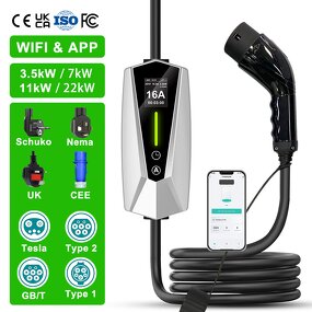 Portable EV Charger Manufacturer - OEM/ODM Custom 3.5kw Type 1 Type 2 Byd
