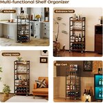 Serving Bar Cart Factory - Rustic Brown 5-Tier Small Kitchen Dining Room