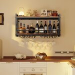 Wall Mounted Wine Rack Factory - Bottle & Glass Holder Wood-Metal Retro Display