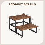 Wooden Step Stool Factory - 3-in-1 Heavy Duty Non-Slip Pads 2-Tire Rustic Brown