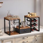 Wine Holder Stand Factory - Countertop Bottle Glass Holder Organizer for Home