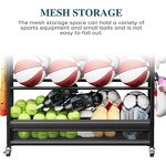 Rolling Ball Storage Rack Factory - 4-Layer Outdoor Basketball Holder with Hooks