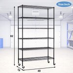 Metal Wire Shelf Factory - 6-Tier Heavy Duty with Wheels Rust-Resistant