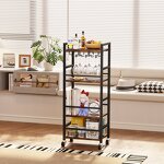 Bar Cart Manufacturer - Home Bar Serving Cart with 4-Tier Shelf Mobile