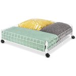 Underbed Cart Factory - Practical White Wire Rolling with Metal Shelf